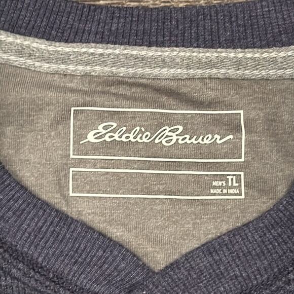 NWT Eddie Bauer Men's Favorite Ultrasoft Thermal Henley Heather Navy Size L Tall - Picture 6 of 9